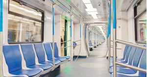 Empty public transportation subway car in times of Covid-19