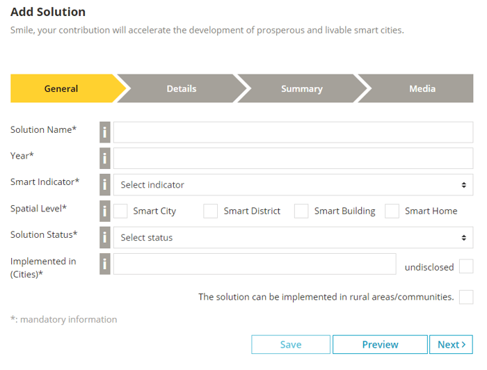 Add Solution UI Screenshot bee smart city