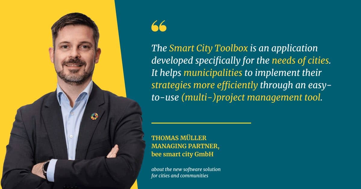 Thomas Müller about the new software solution Smart City Toolbox for cities and muncipalities