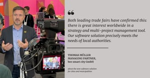 Thomas Müller in an interview at the SCEWC about the Smart City Toolbox
