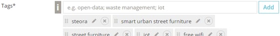 Tags Input Field with Tags added for demonstration Screenshot