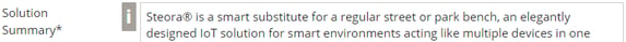 Solution Summary Input Field Screenshot