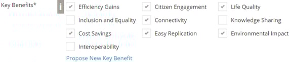 Key Benefits Selection Field with 6 Key Benefits selected Screenshot